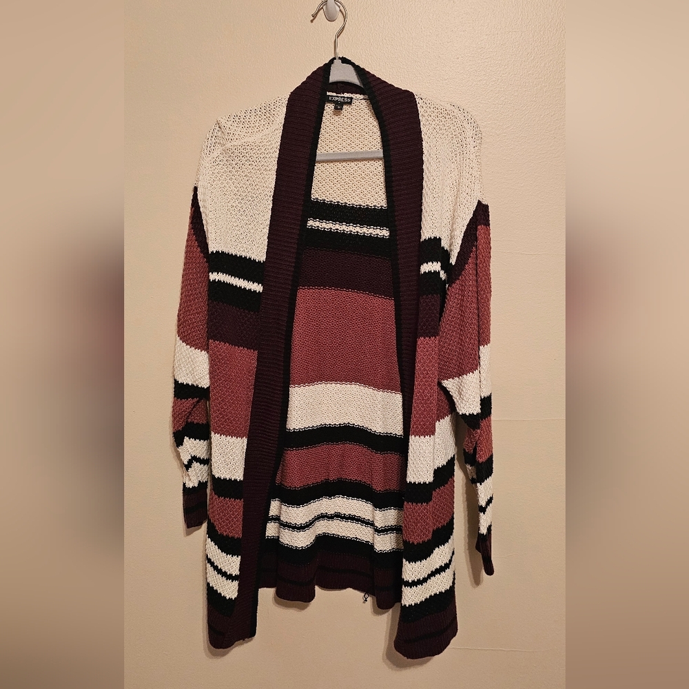 Express Size M Striped Cardigan